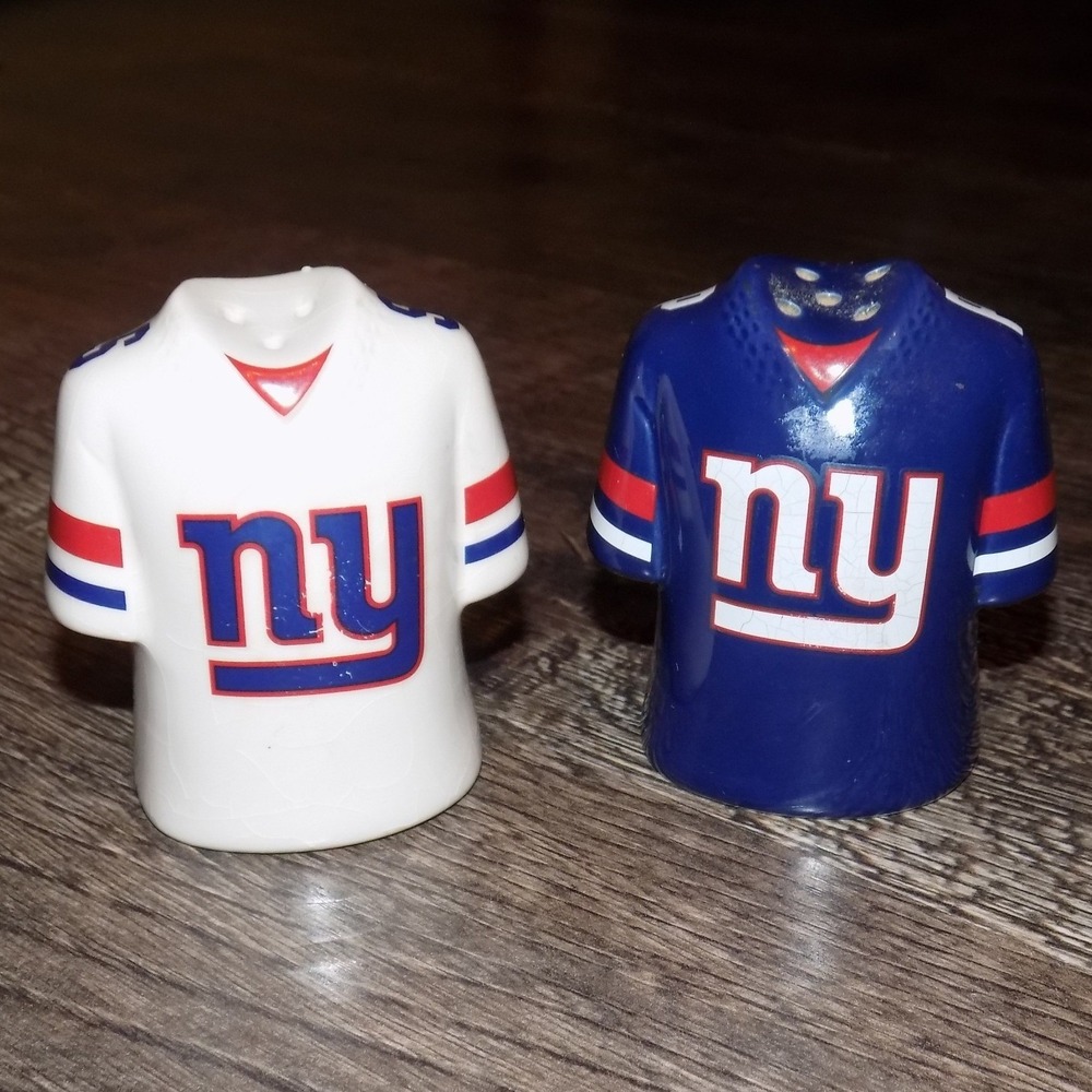 New York Giants Salt and Pepper Shakers OS Blue White‎ Good NFL